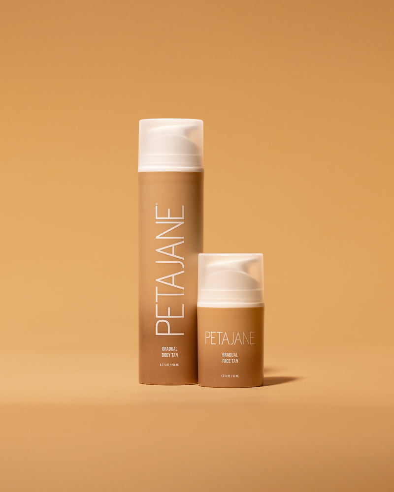 Gradual Tan Duo, face and body lotions, by Peta Jane Beauty