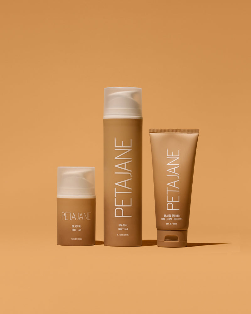 Gradual self-tan kit with lotions and tan extender by Peta Jane Beauty