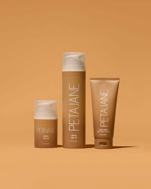 Gradual self-tan kit with lotions and tan extender by Peta Jane Beauty